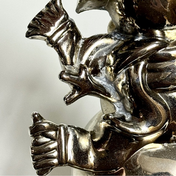 PAIR OF SNOWMAN 3D HEAVY Silver Chrome Finish Mantel Stocking Holder Hanger Hook - Picture 4 of 5